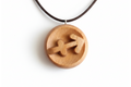 Handcrafted Sagittarius zodiac pendant in beech wood with natural tung oil finish