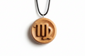 Handcrafted Virgo zodiac pendant in beech wood with natural tung oil finish