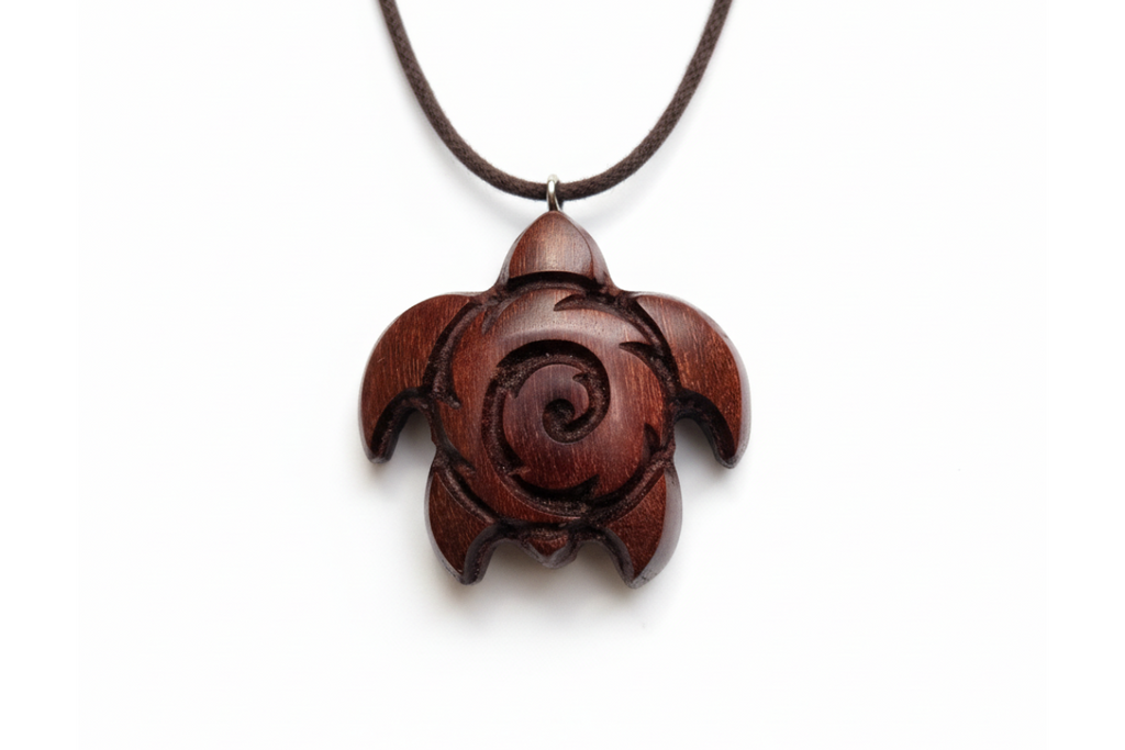 Turtle Pendant — Wengé Wood