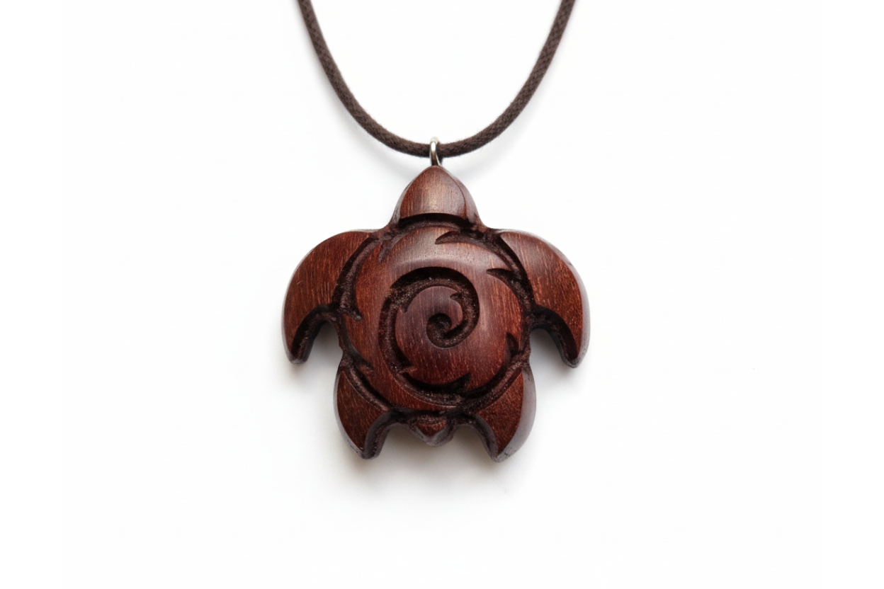 Turtle Pendant — Wengé Wood