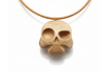 Bruh Skull Pendant — Silver Maple Wood