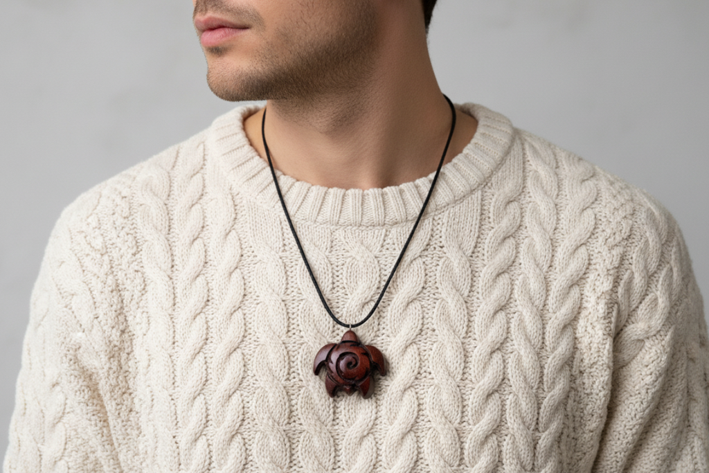 Turtle Pendant — Wengé Wood