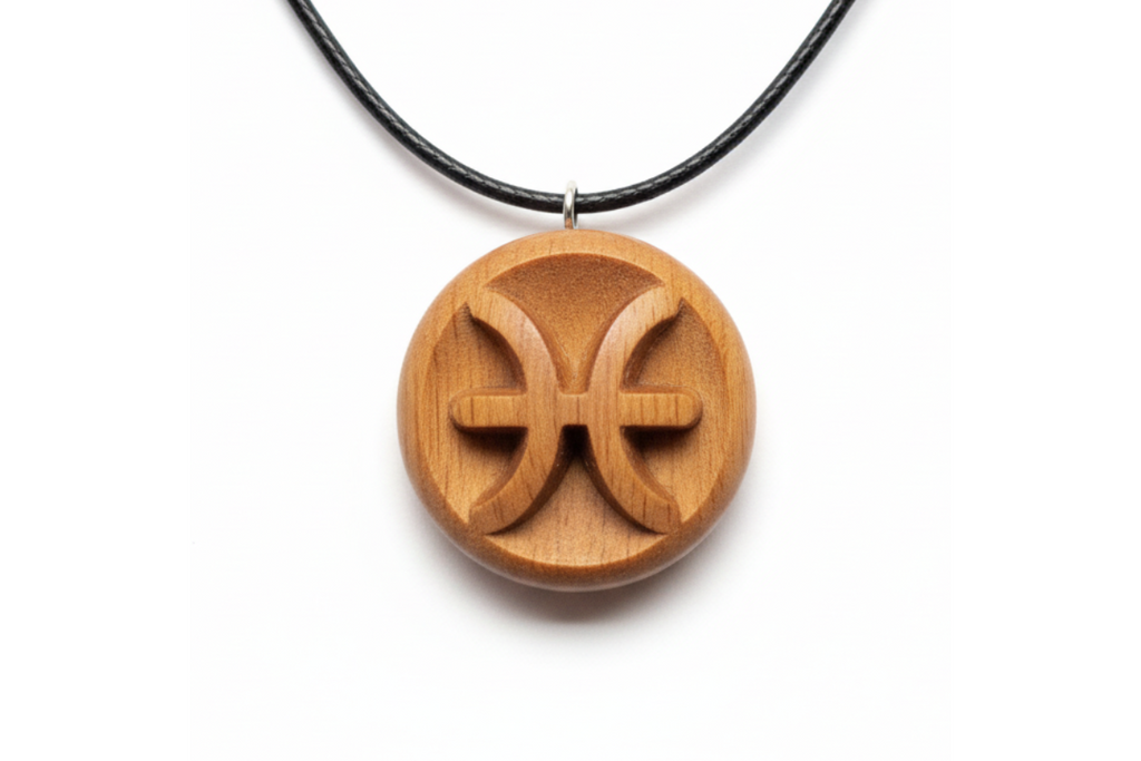 Pisces Pendant — Beech Wood