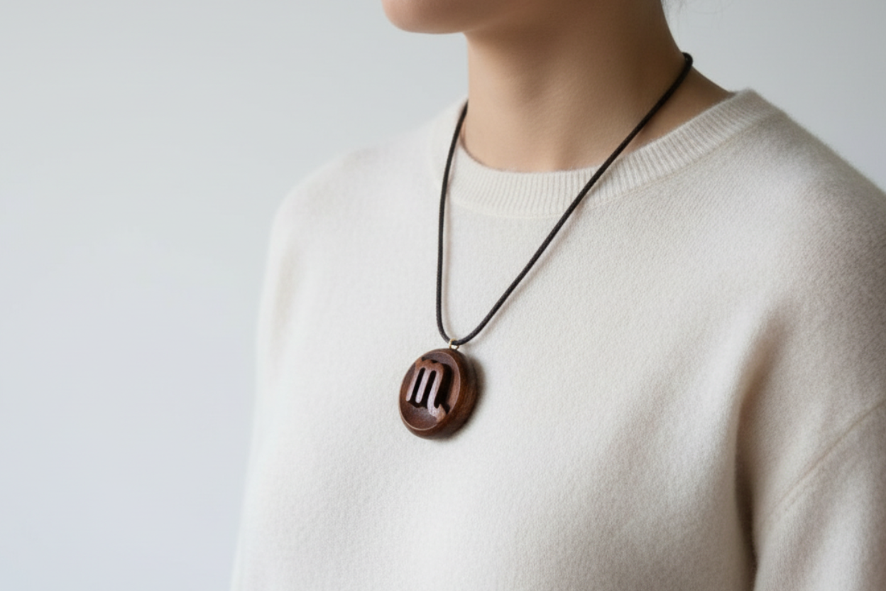 Scorpio Pendant — Wengé Wood
