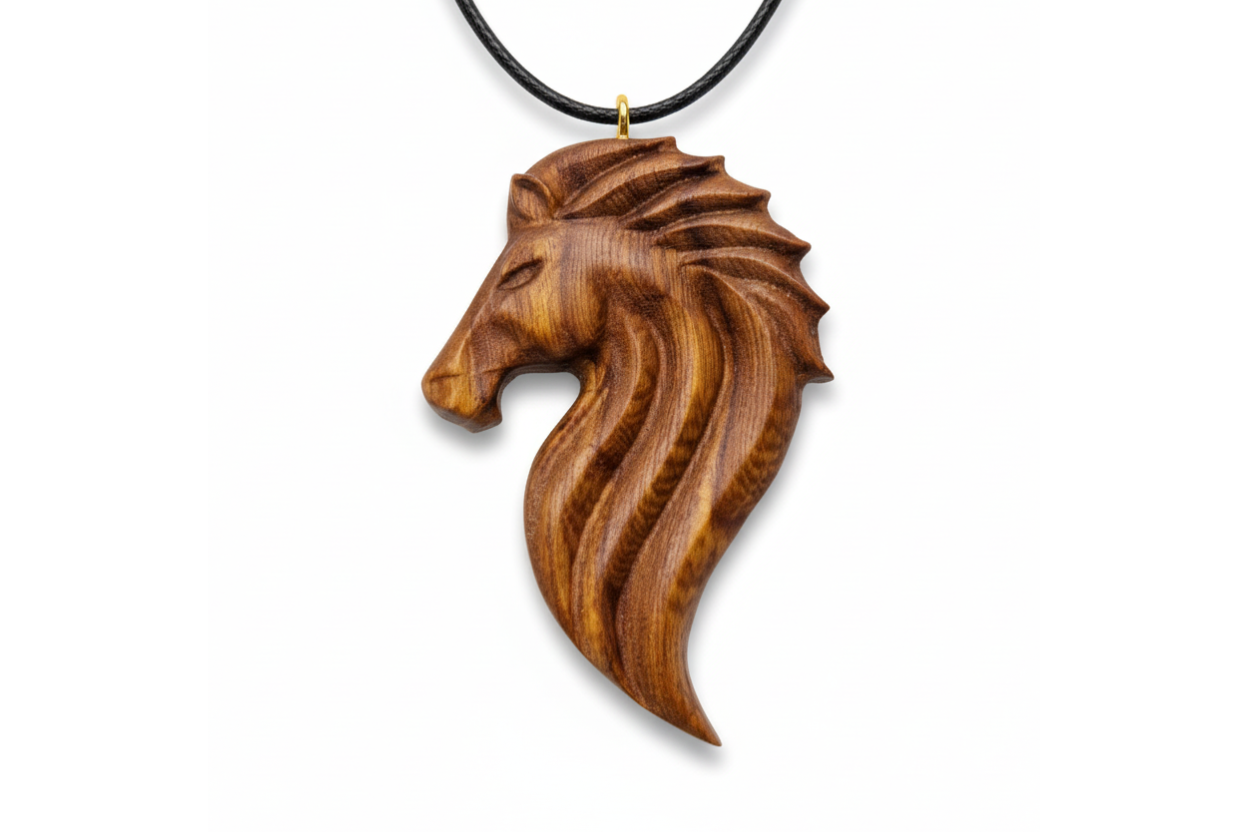 Horse Pendant - Elm Wood